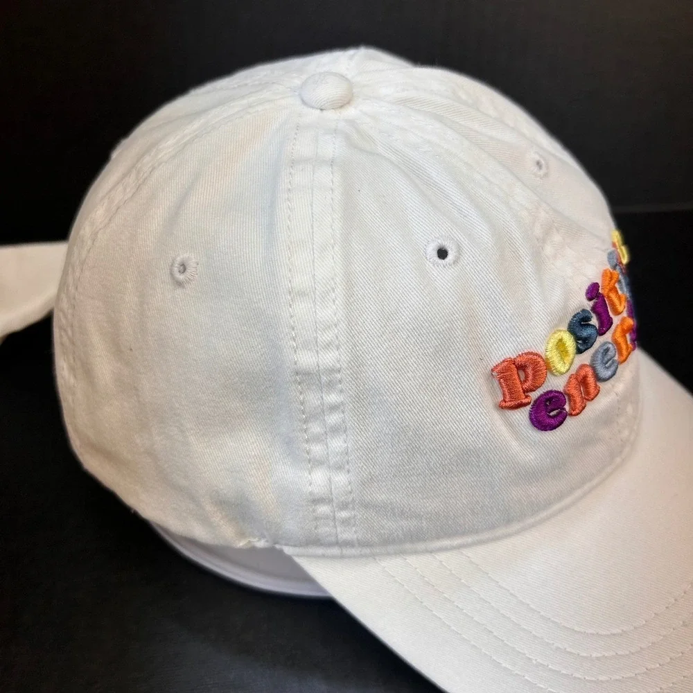 Positive Energy Womens White Unbranded Baseball Hat Bow Back OSFM
